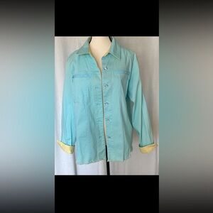 Jacket by Quaker Factory New,  LG Blue & Yellow NWOT